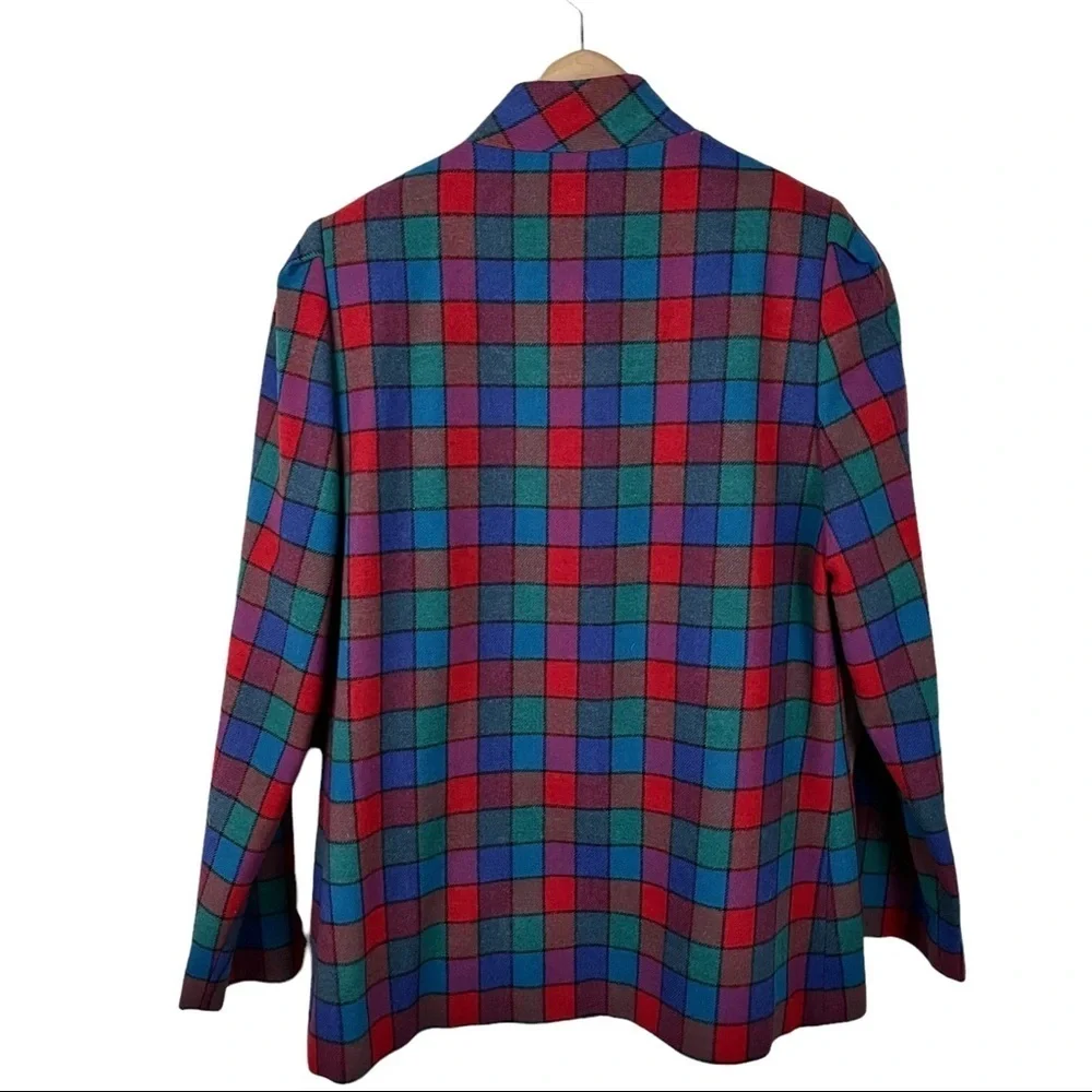 VINTAGE Checkered Wool Blazer - Picture 7 of 12